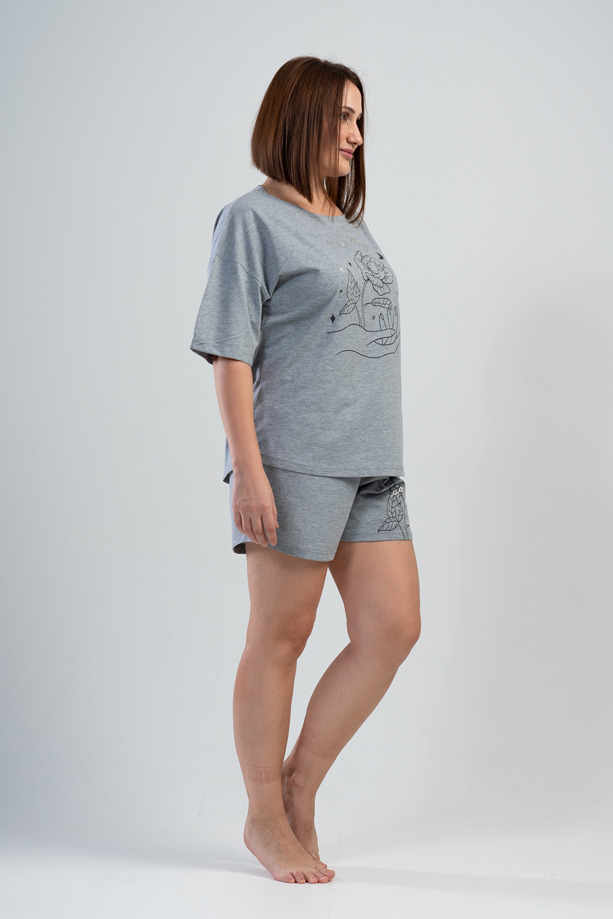 Woman Big Size Meny Short Set Woman Big Size Meny Short Set