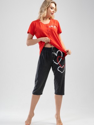 Woman Supreme Loven Buttoned Capri Set Woman Supreme Loven Buttoned Capri Set