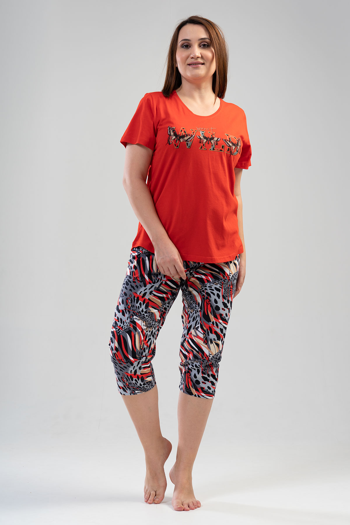 Woman Big Size Wild Capri Set Woman Big Size Wild Capri Set