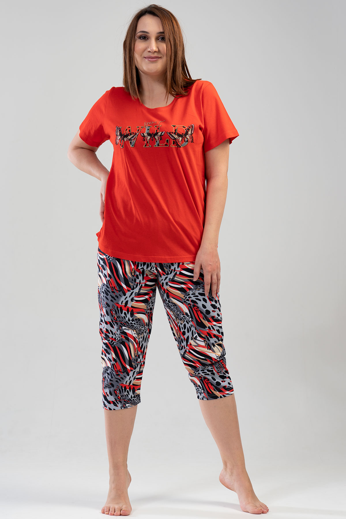 Woman Big Size Wild Capri Set Woman Big Size Wild Capri Set