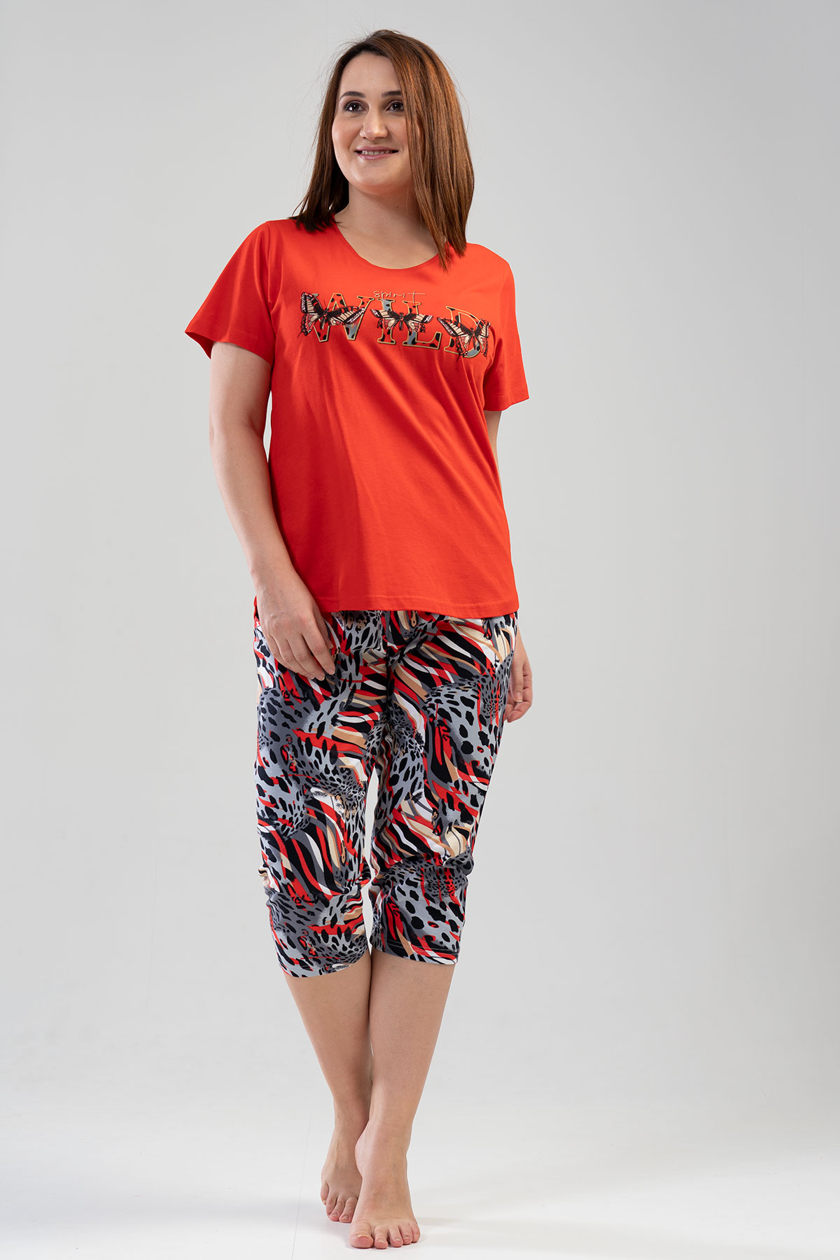Woman Big Size Wild Capri Set Woman Big Size Wild Capri Set