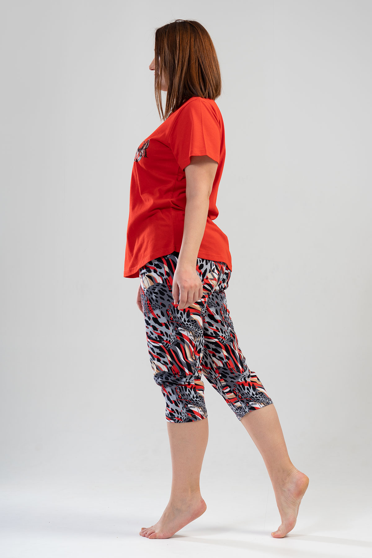 Woman Big Size Wild Capri Set Woman Big Size Wild Capri Set