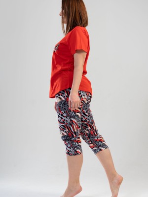 Woman Big Size Wild Capri Set Woman Big Size Wild Capri Set