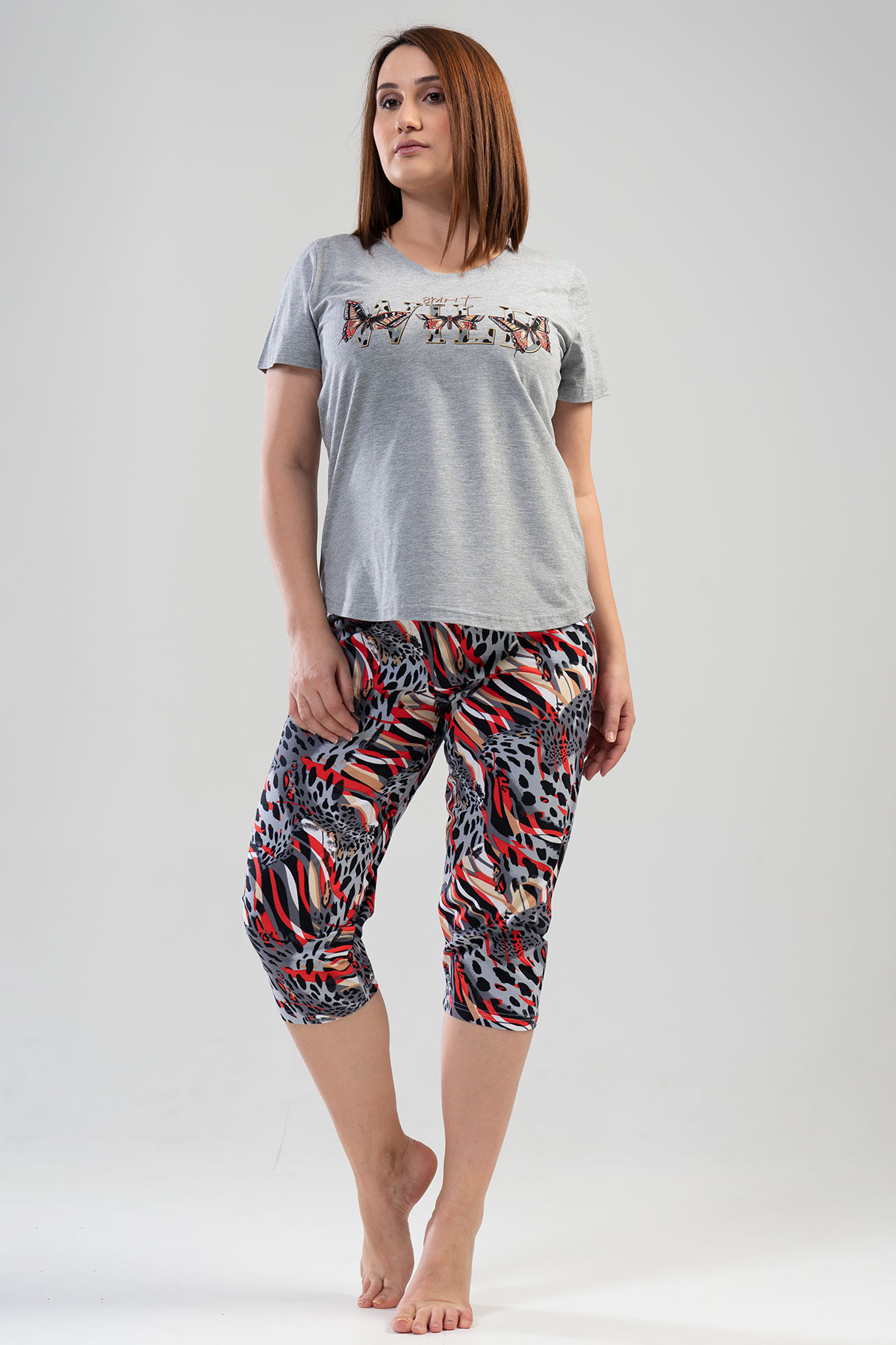 Woman Big Size Wild Capri Set Woman Big Size Wild Capri Set