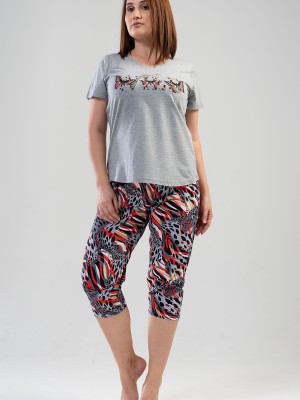 Woman Big Size Wild Capri Set Woman Big Size Wild Capri Set