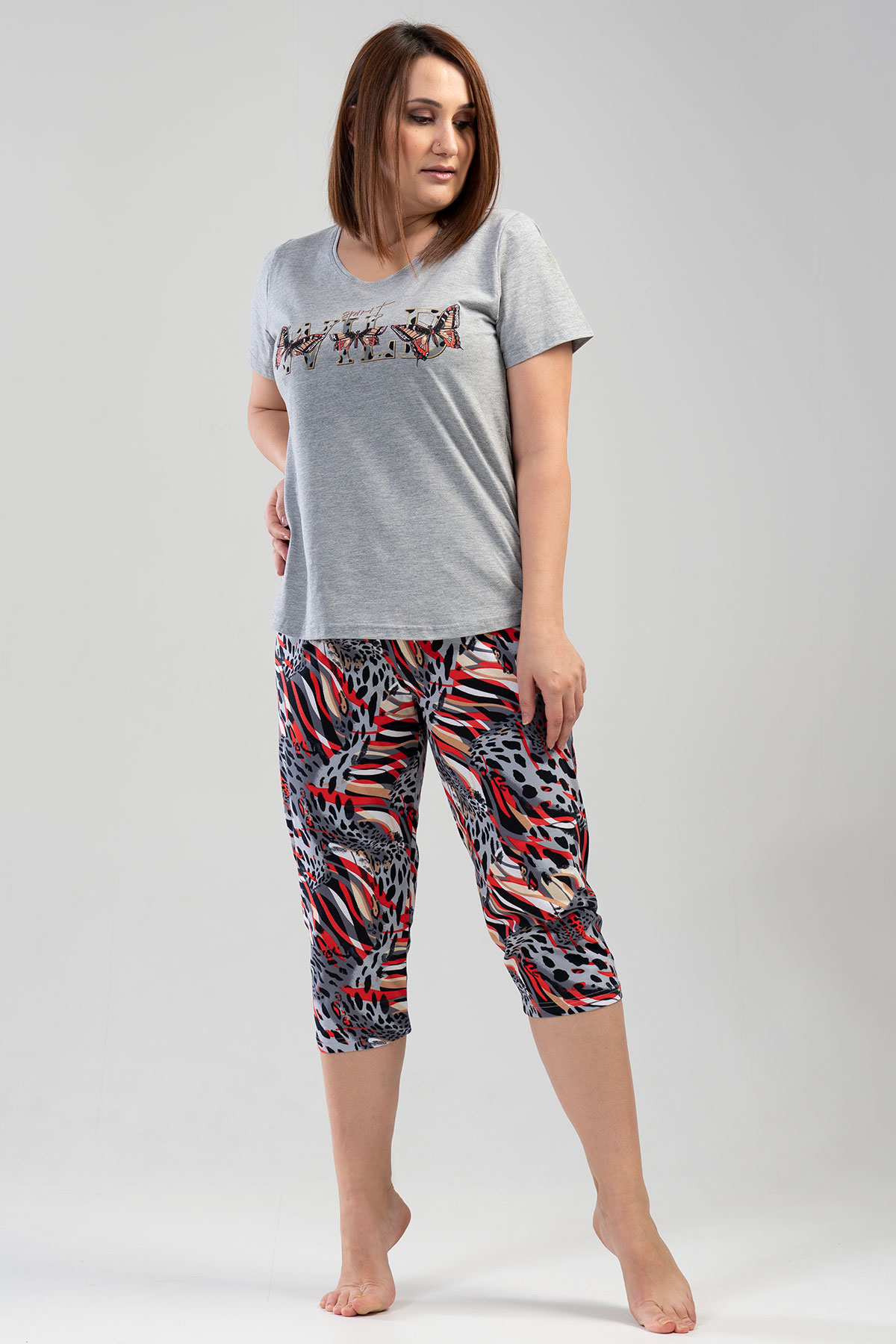 Woman Big Size Wild Capri Set Woman Big Size Wild Capri Set