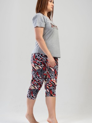 Woman Big Size Wild Capri Set Woman Big Size Wild Capri Set