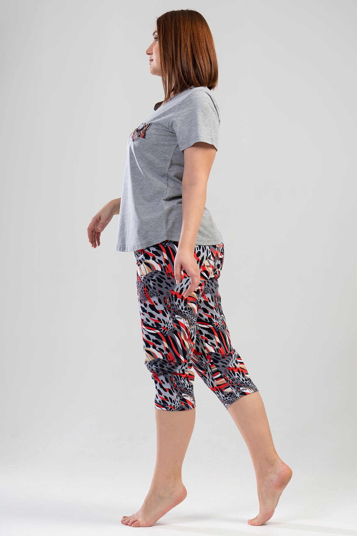 Woman Big Size Wild Capri Set Woman Big Size Wild Capri Set