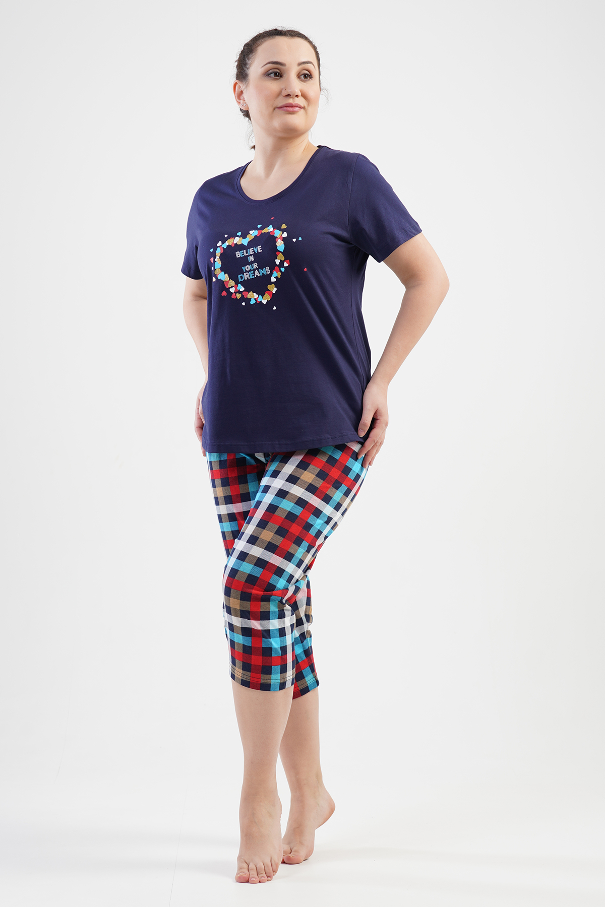 Woman Big Size Believe Capri Set Woman Big Size Believe Capri Set