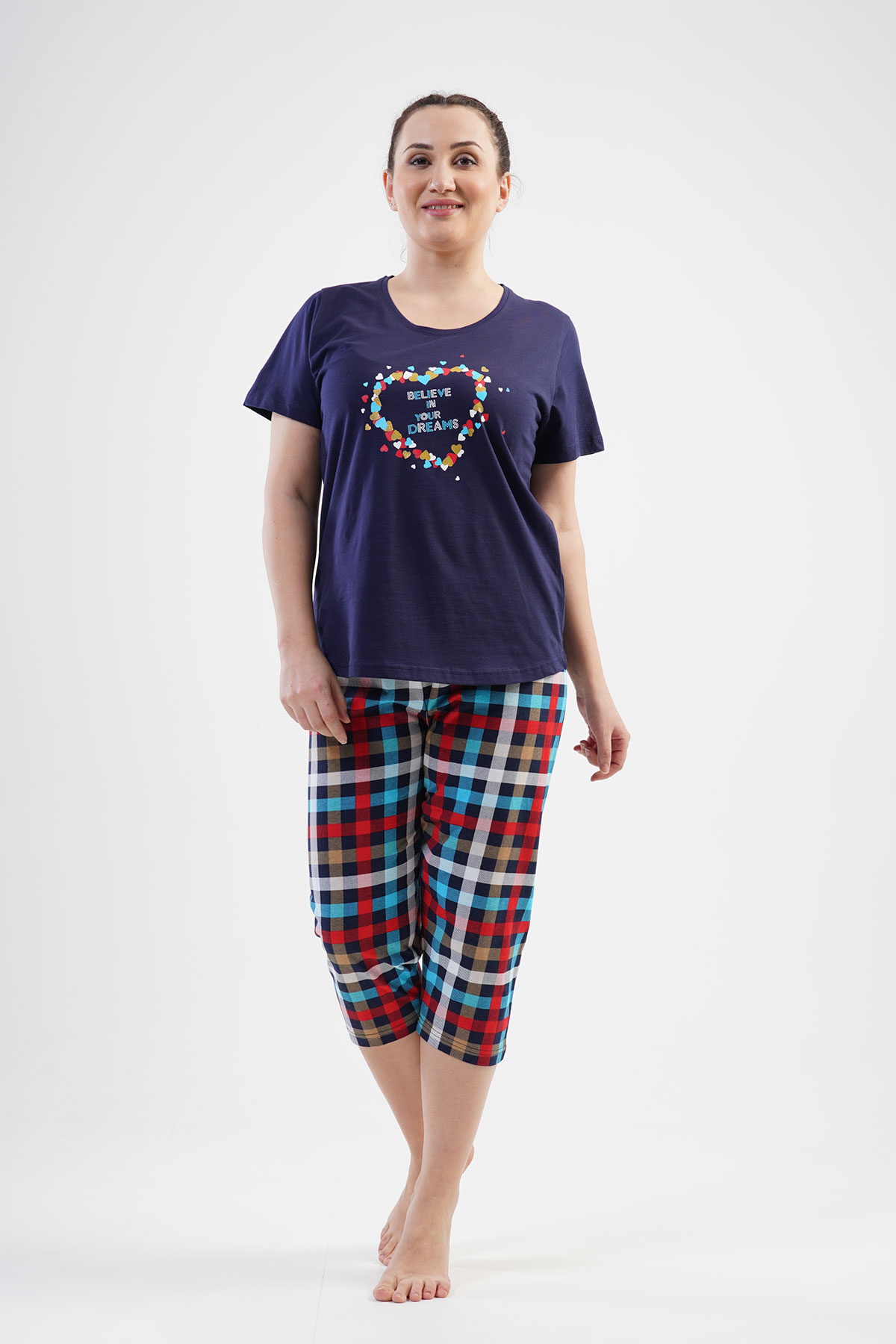 Woman Big Size Believe Capri Set Woman Big Size Believe Capri Set
