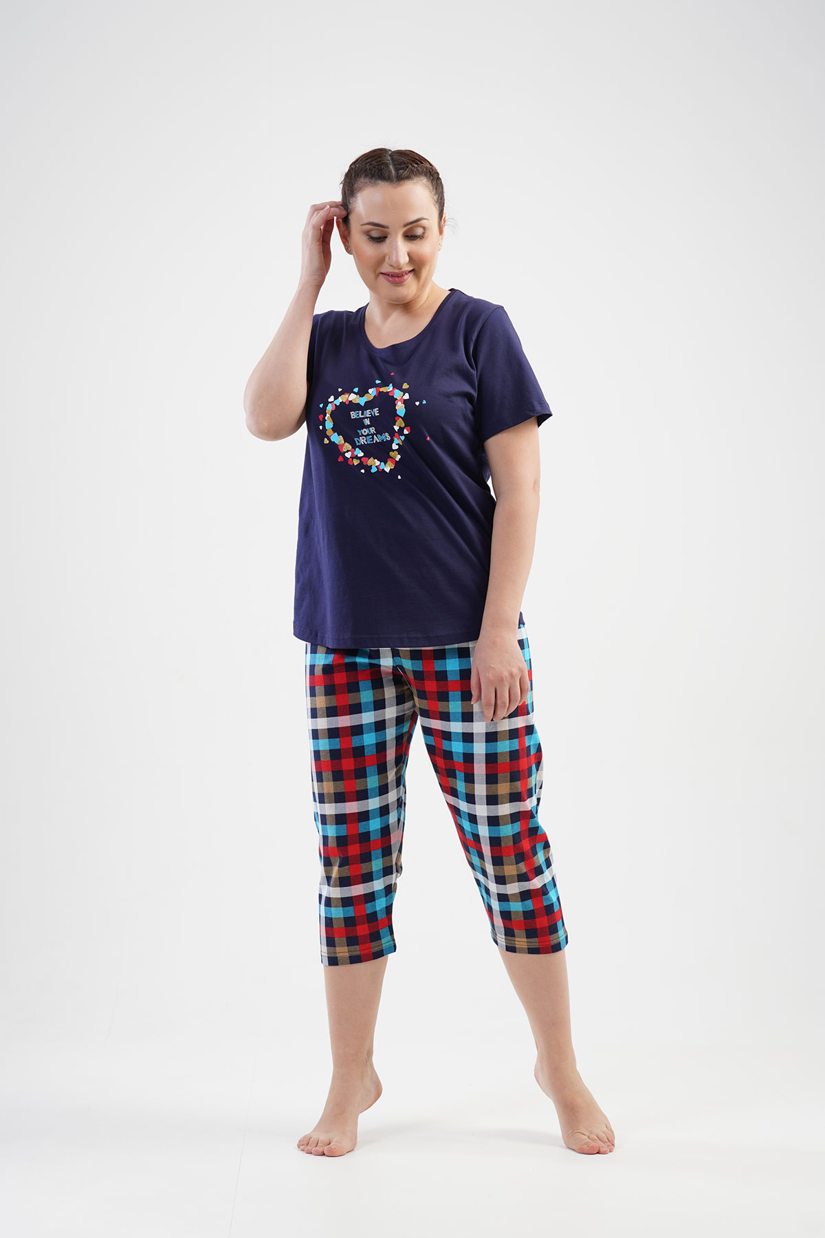 Woman Big Size Believe Capri Set Woman Big Size Believe Capri Set