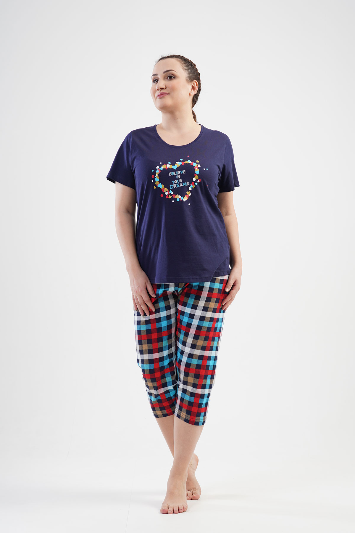 Woman Big Size Believe Capri Set Woman Big Size Believe Capri Set