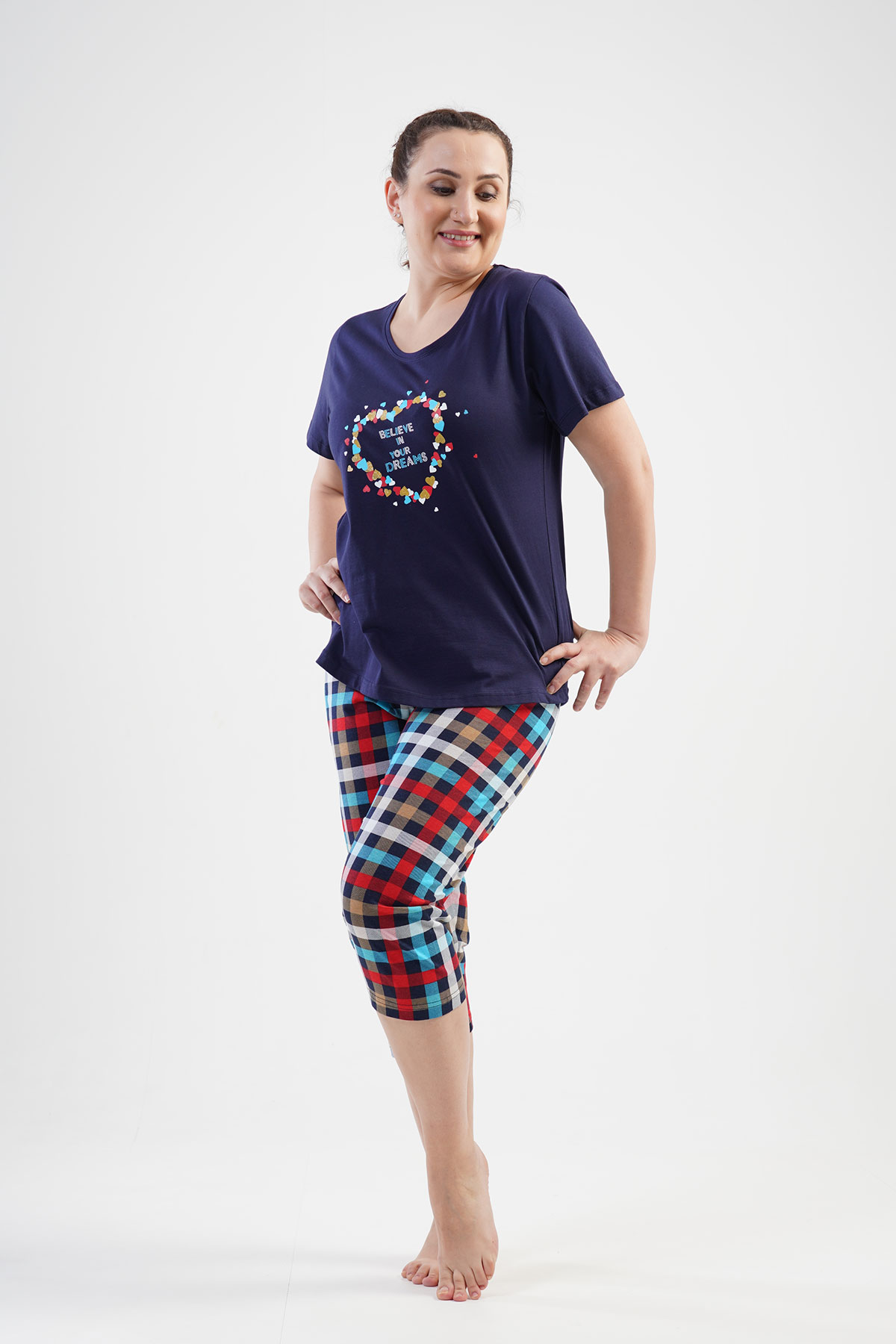 Woman Big Size Believe Capri Set Woman Big Size Believe Capri Set