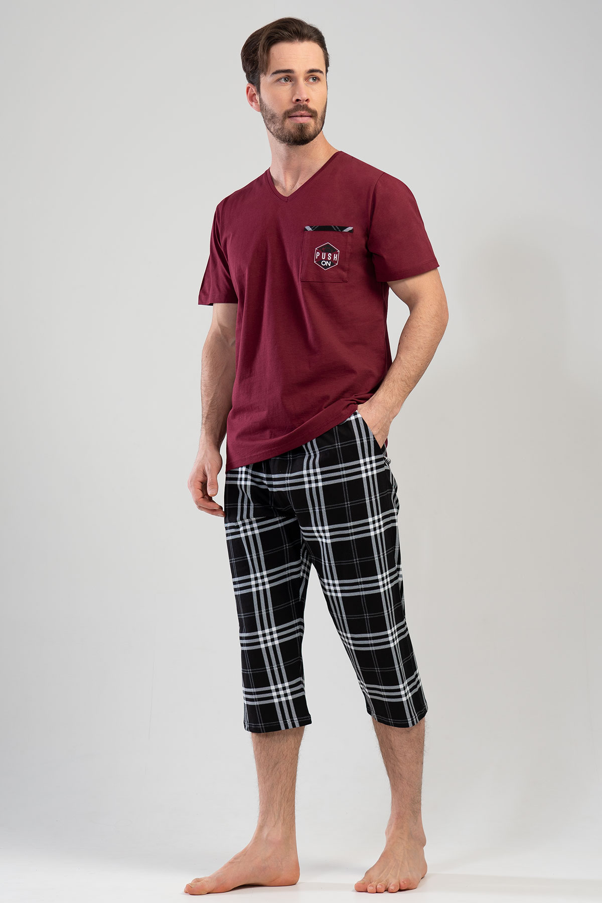 Man Big Size Push On Capri Set Man Big Size Push On Capri Set
