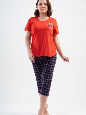 Woman Big Size Grave Capri Set Woman Big Size Grave Capri Set