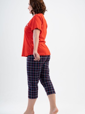Woman Big Size Grave Capri Set Woman Big Size Grave Capri Set