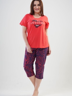 Woman Big Size Chile Capri Set Woman Big Size Chile Capri Set