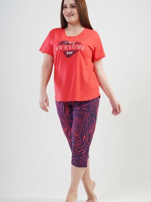 Woman Big Size Chile Capri Set Woman Big Size Chile Capri Set