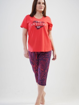 Woman Big Size Chile Capri Set Woman Big Size Chile Capri Set