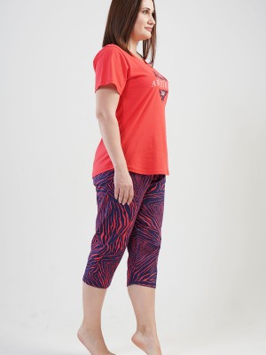Woman Big Size Chile Capri Set Woman Big Size Chile Capri Set