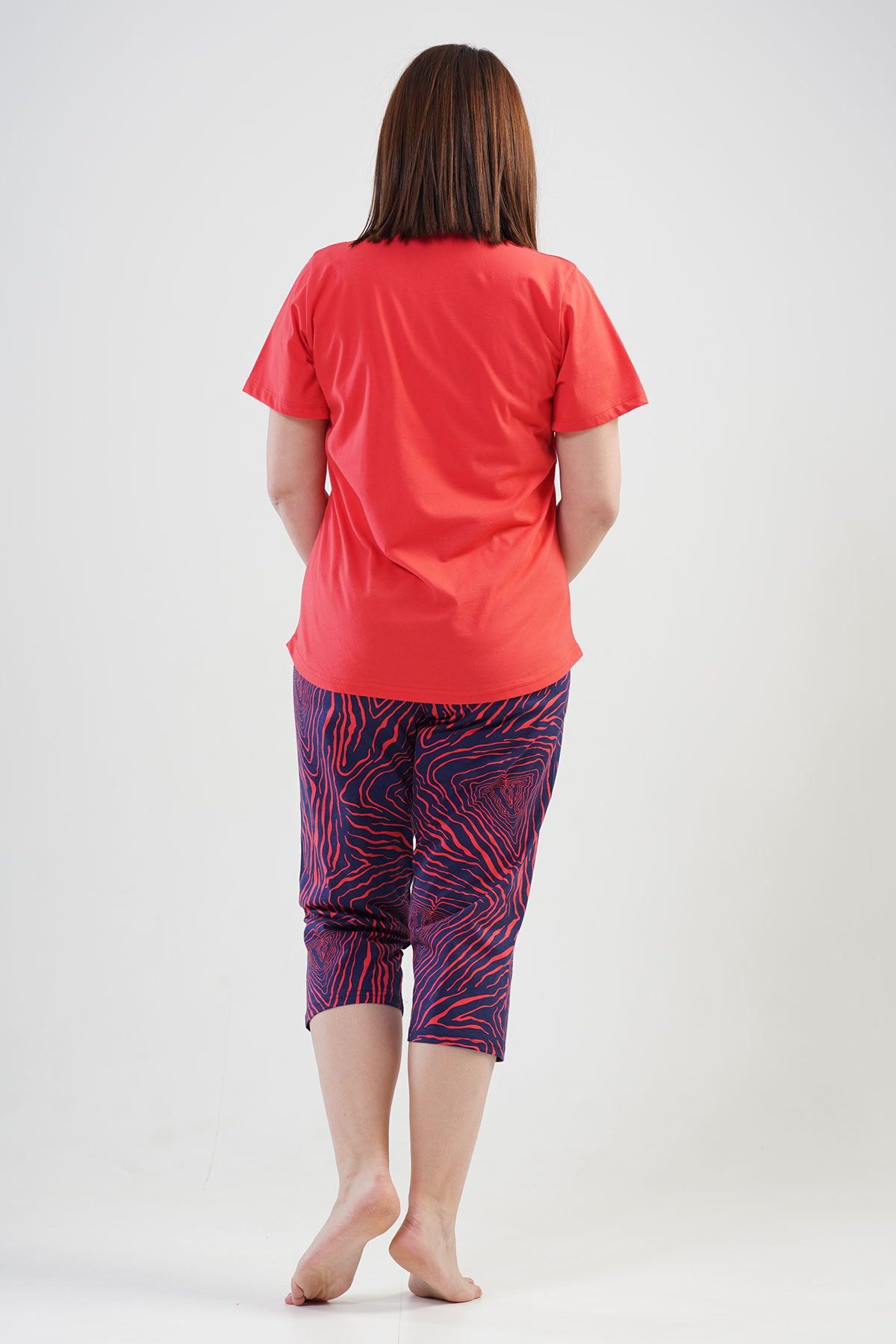 Woman Big Size Chile Capri Set Woman Big Size Chile Capri Set