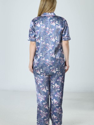 Woman Satin Big Size Etta Pyjama Set Woman Satin Big Size Etta Pyjama Set