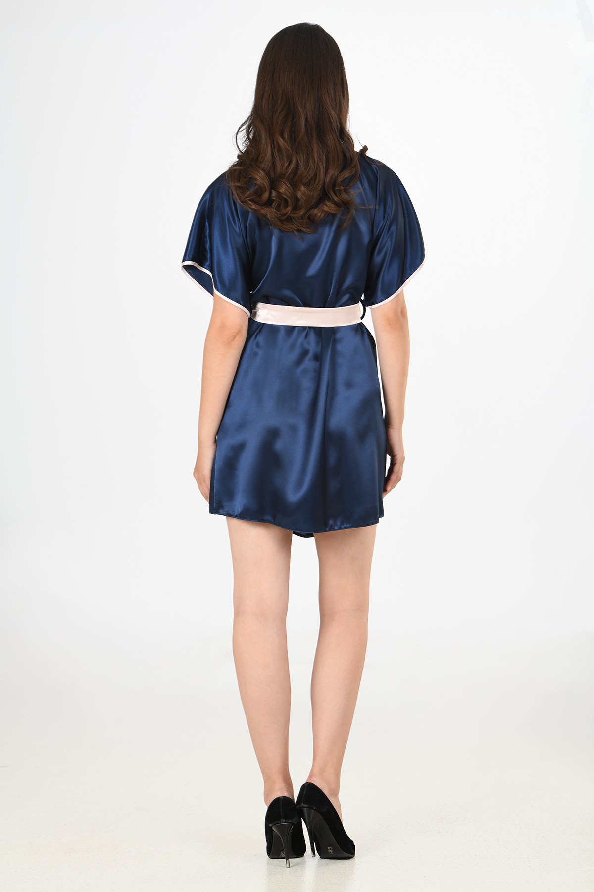 Woman Satin Carte Dressing Gown Woman Satin Carte Dressing Gown