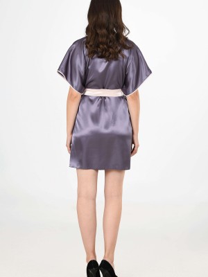 Woman Satin Peony Dressing Gown Woman Satin Peony Dressing Gown