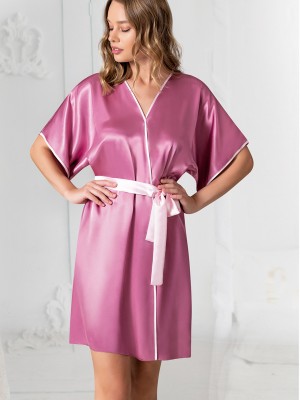 Woman Satin Petunia Dressing Gown Woman Satin Petunia Dressing Gown