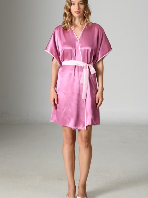 Woman Satin Petunia Dressing Gown Woman Satin Petunia Dressing Gown