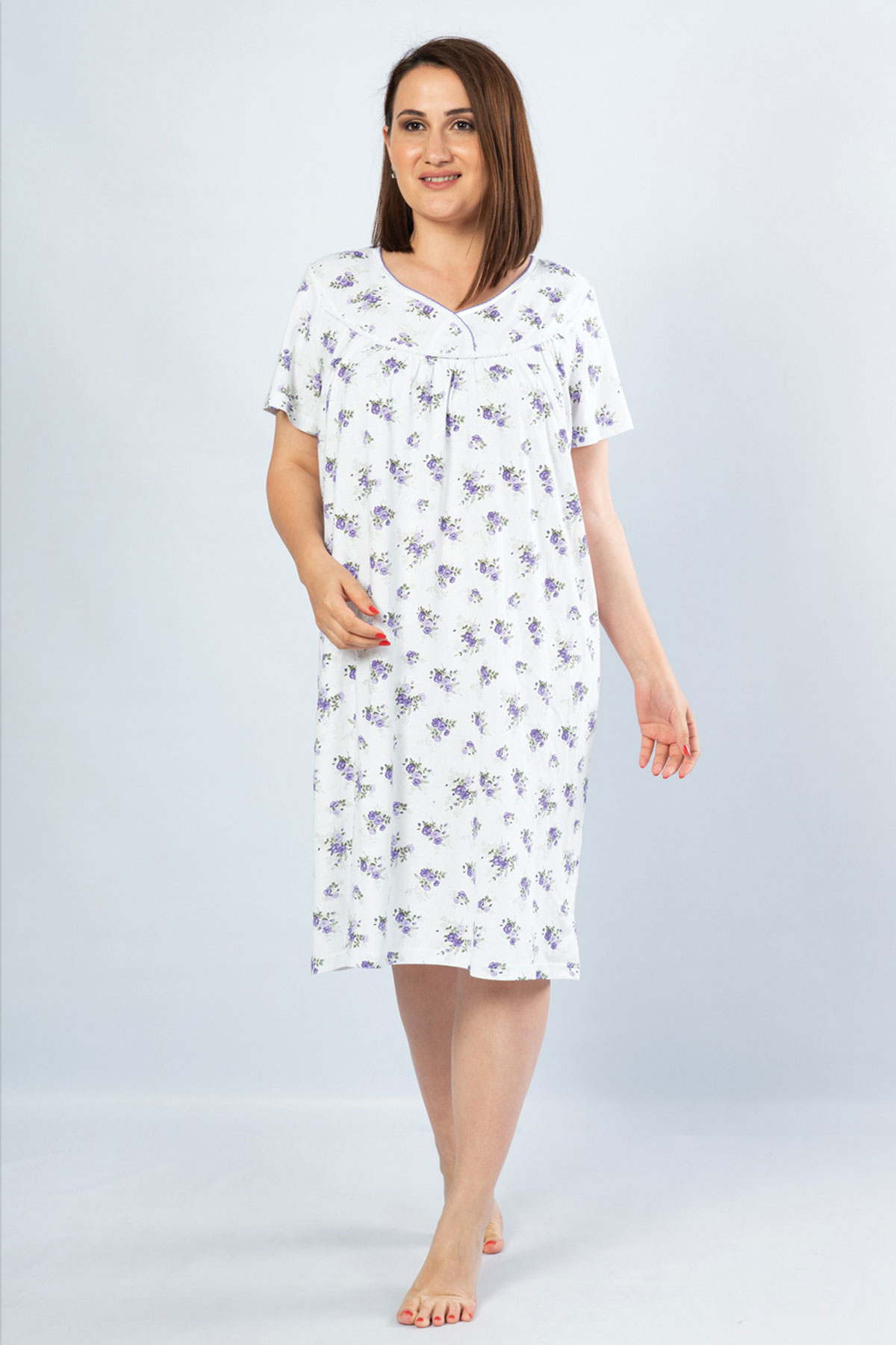 Woman Grandma Herba Short Sleeve Nightgown Woman Grandma Herba Short Sleeve Nightgown