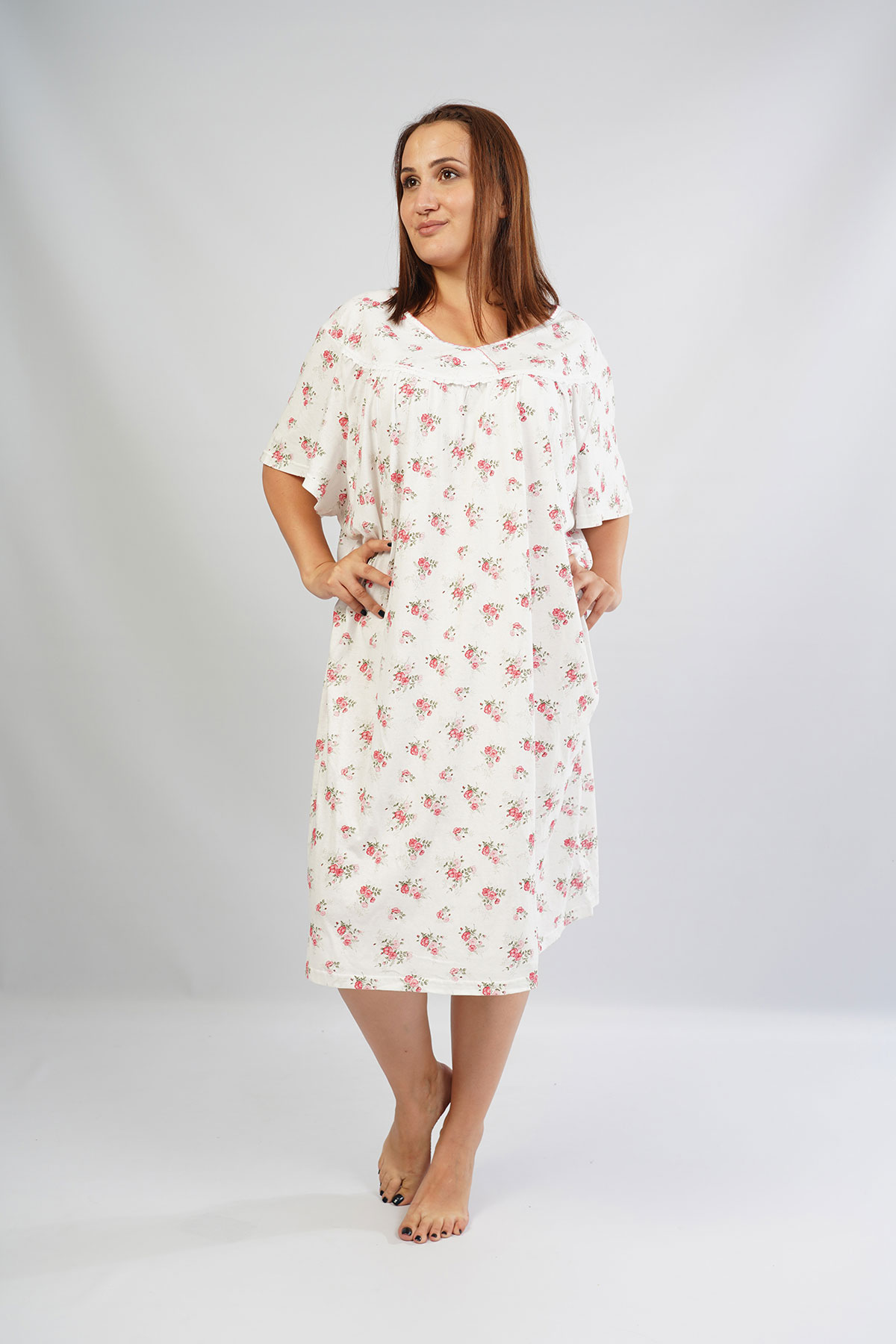 Woman Grandma Herba Short Sleeve Nightgown Woman Grandma Herba Short Sleeve Nightgown