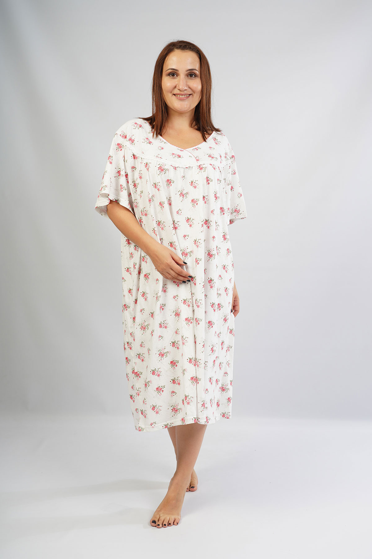 Woman Grandma Herba Short Sleeve Nightgown Woman Grandma Herba Short Sleeve Nightgown