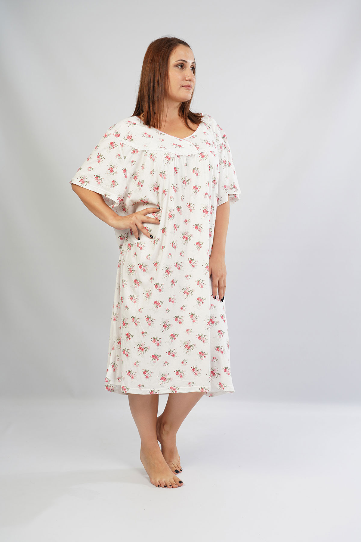 Woman Grandma Herba Short Sleeve Nightgown Woman Grandma Herba Short Sleeve Nightgown