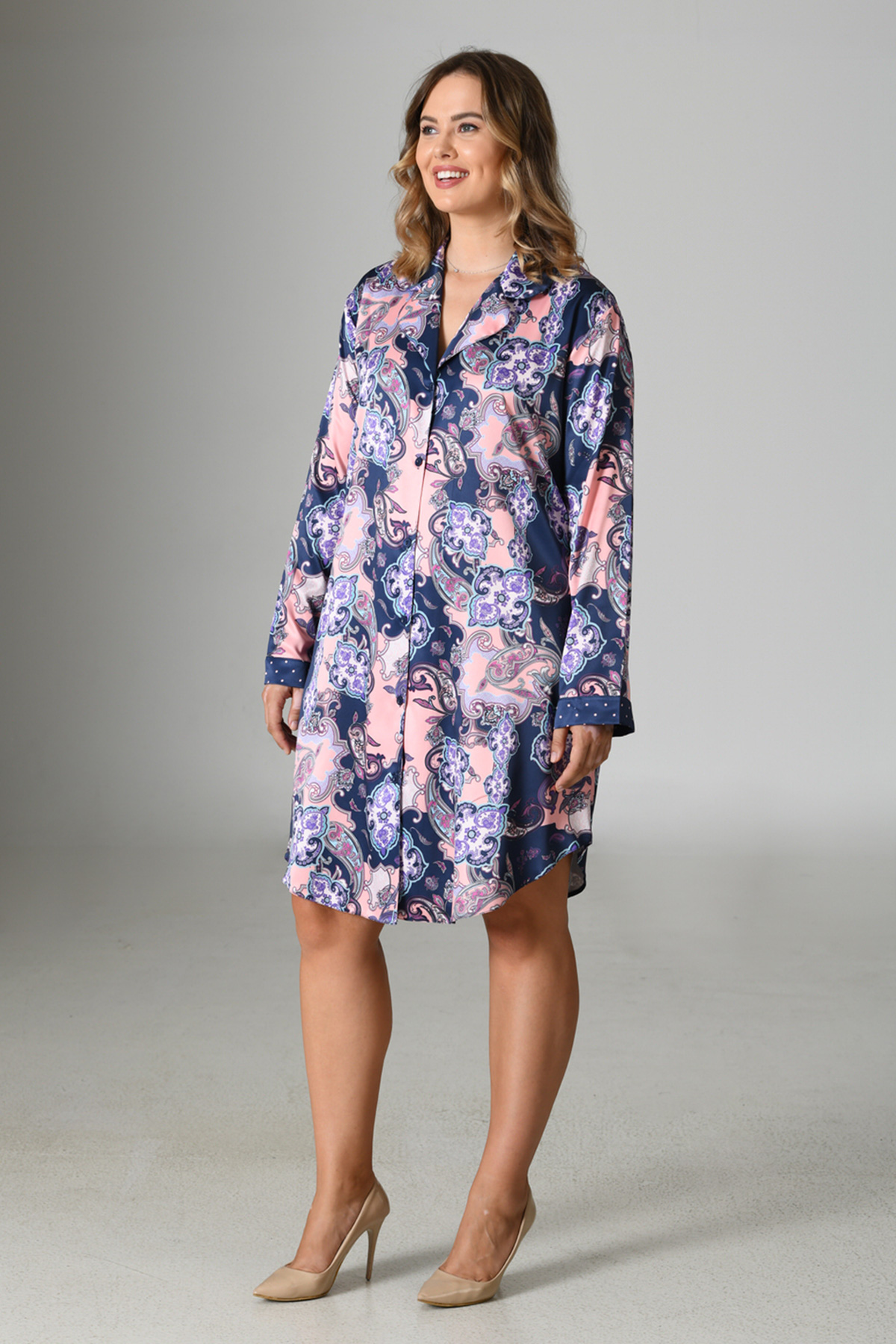 Woman Satin Exclusive Big Size Ethnic Shirt Woman Satin Exclusive Big Size Ethnic Shirt