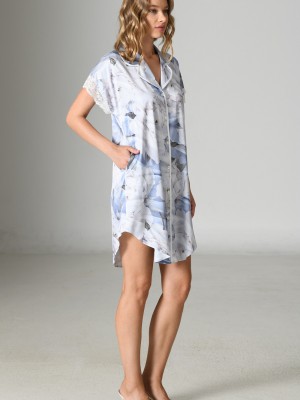 Woman Satin Exclusive Lily Shirt Woman Satin Exclusive Lily Shirt