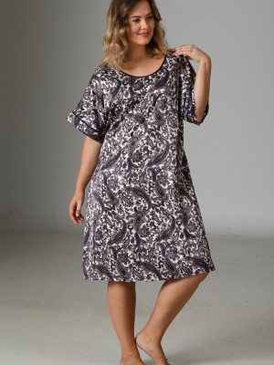Woman Satin Exclusive Big Size Cosmos Dress Woman Satin Exclusive Big Size Cosmos Dress