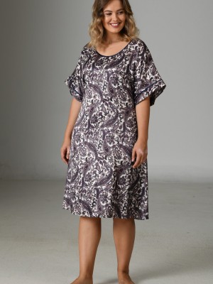 Woman Satin Exclusive Big Size Cosmos Dress Woman Satin Exclusive Big Size Cosmos Dress