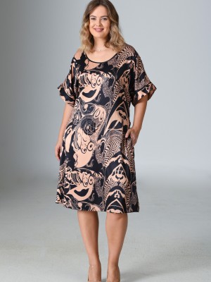 Woman Satin Exclusive Lupin Big Size Dress Woman Satin Exclusive Lupin Big Size Dress