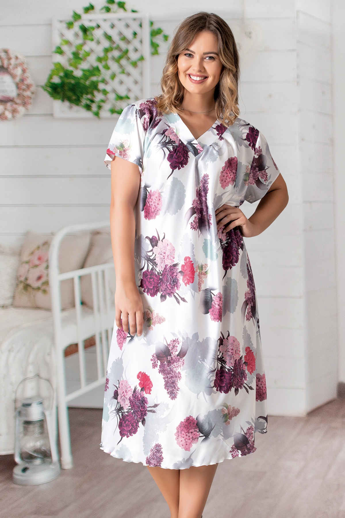 Woman Satin Big Size Dalya Tunic Woman Satin Big Size Dalya Tunic