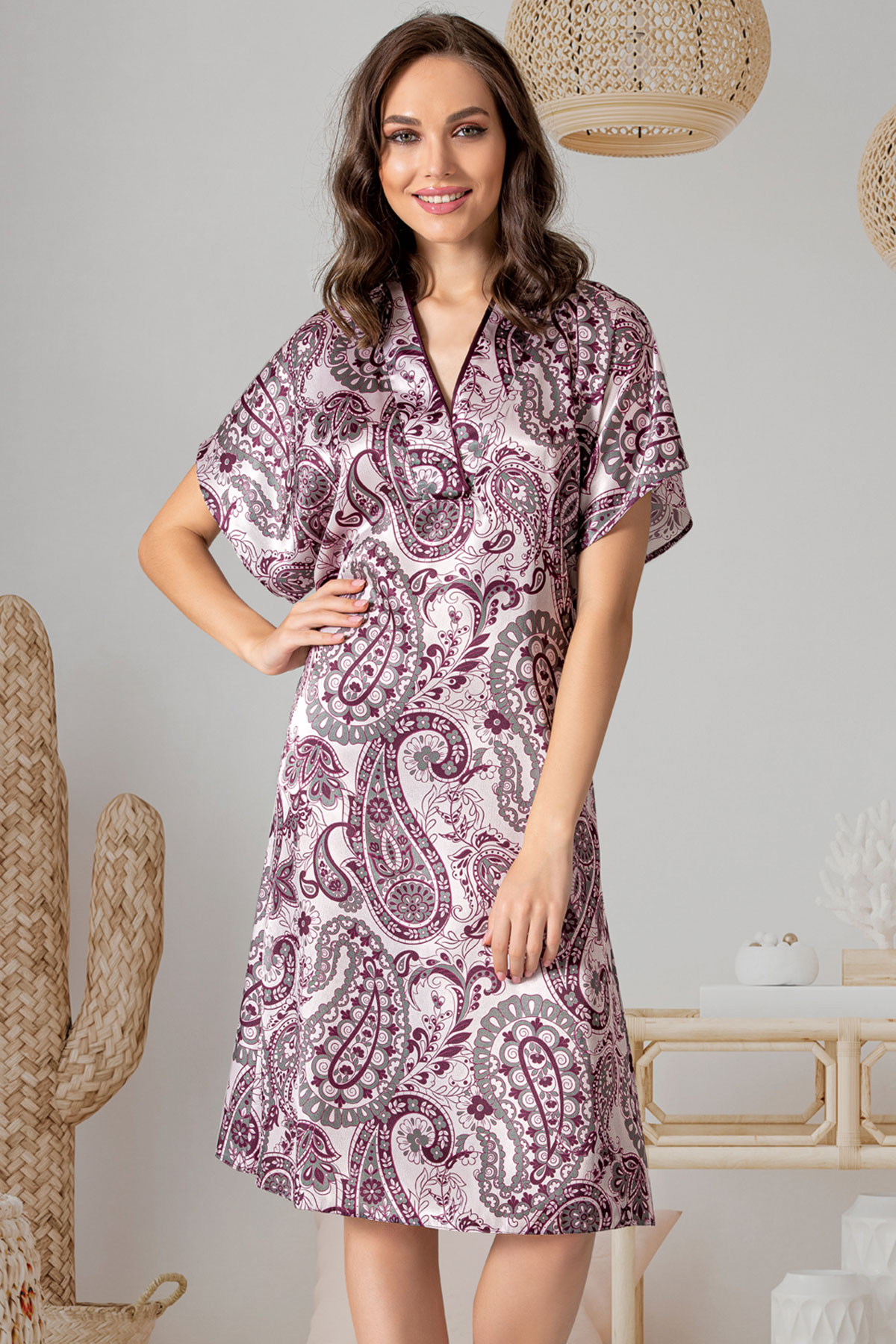 Woman Satin Aster Tunic Woman Satin Aster Tunic