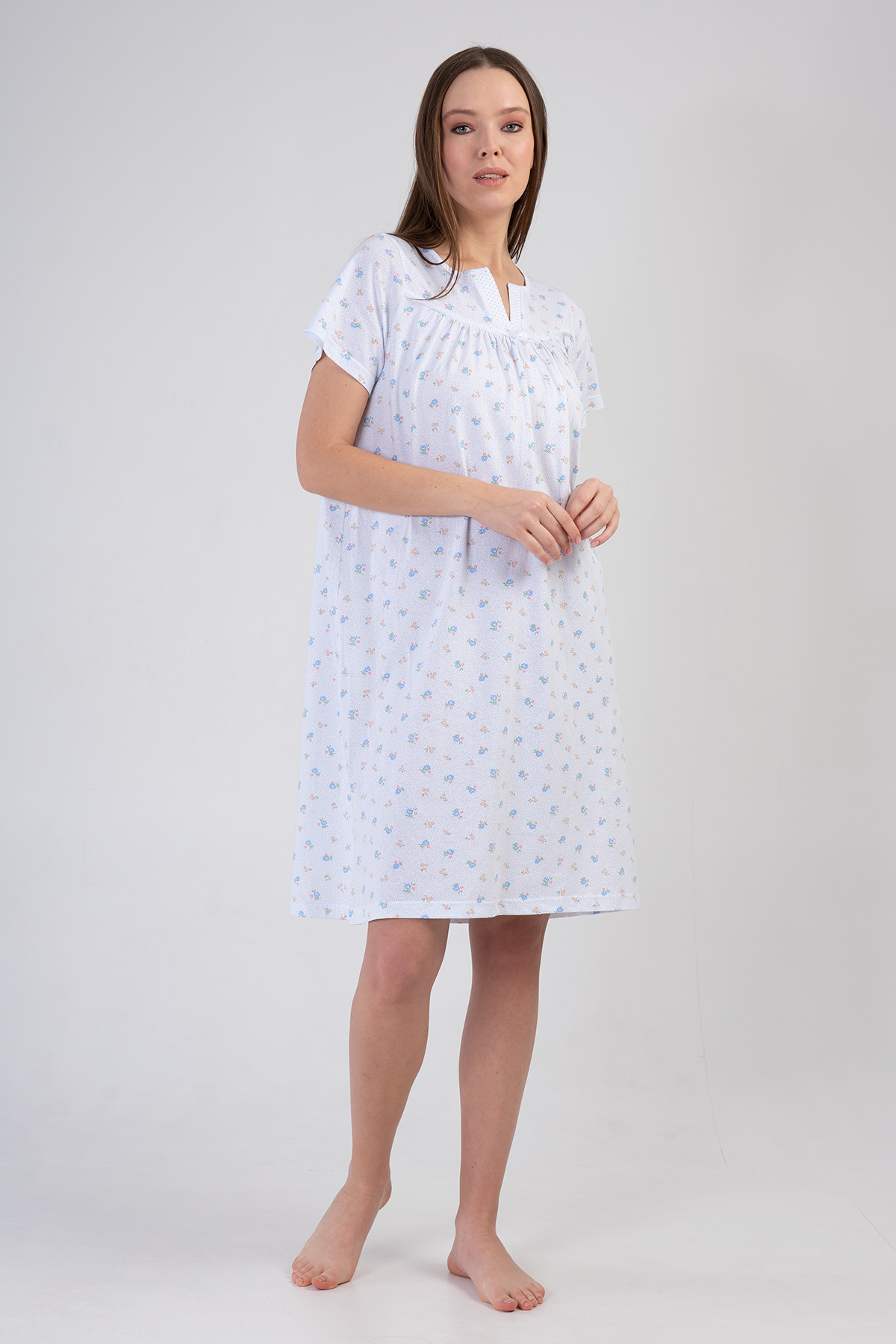 Woman Cotton Seda Nightgown Woman Cotton Seda Nightgown