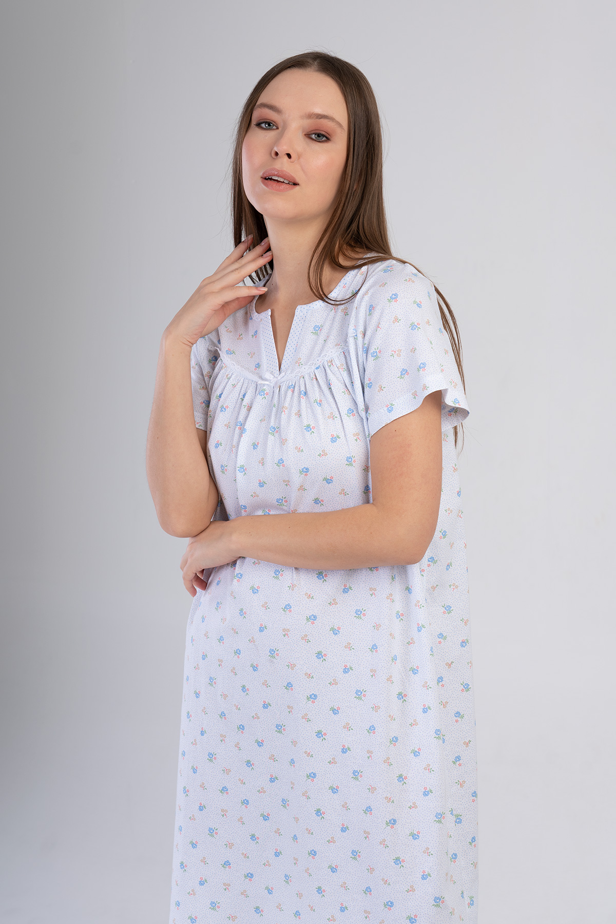 Woman Cotton Seda Nightgown Woman Cotton Seda Nightgown