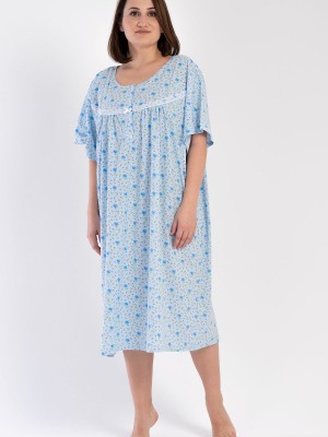 Woman Big Size Cotton Veca Grandma Nightgown