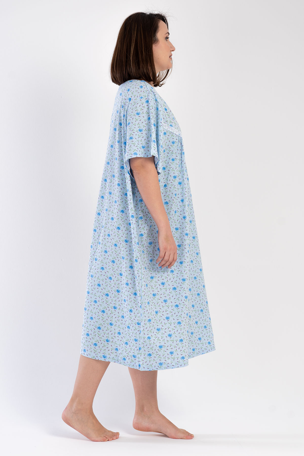 Woman Big Size Cotton Veca Grandma Nightgown