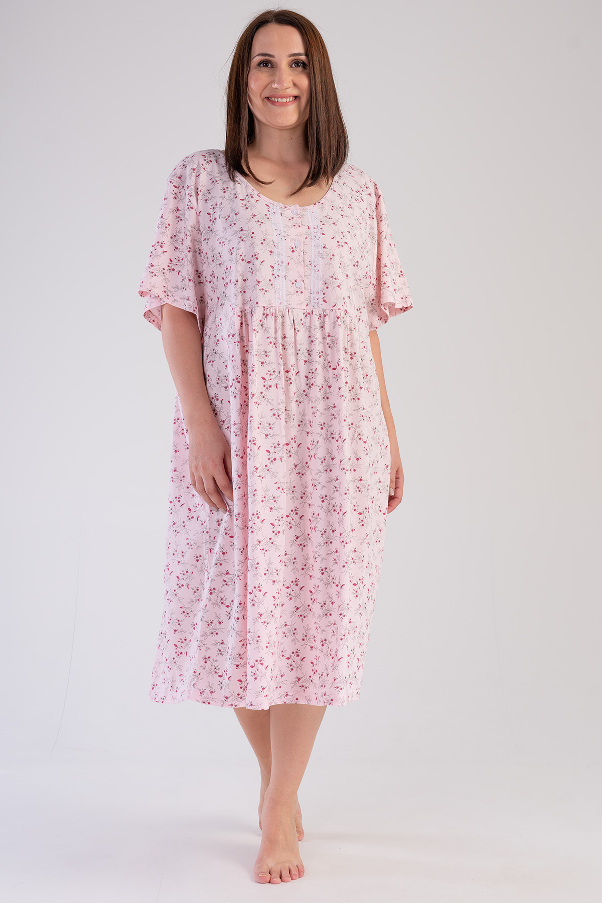 Woman Big Size Batty Grandma Nightgown Woman Big Size Batty Grandma Nightgown