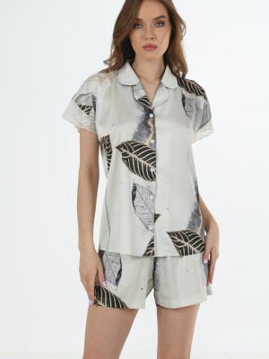 Woman Satin Qatya Short Set Woman Satin Qatya Short Set