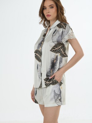Woman Satin Qatya Short Set Woman Satin Qatya Short Set