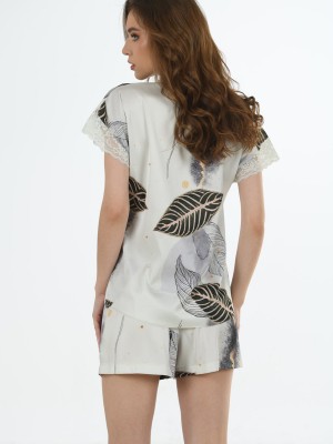 Woman Satin Qatya Short Set Woman Satin Qatya Short Set