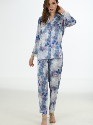 Woman Satin Ocean Pyjama Set Woman Satin Ocean Pyjama Set